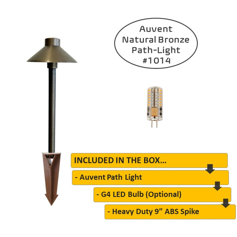 Auvent  Solid Cast Brass Mini Pathway Light Natural Bronze