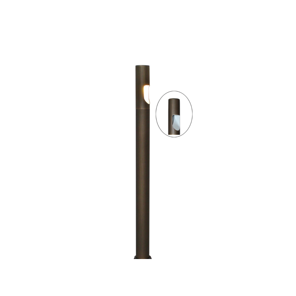 Baton Cast Brass Bollard Hybrid Pathway Light Natural Bronze