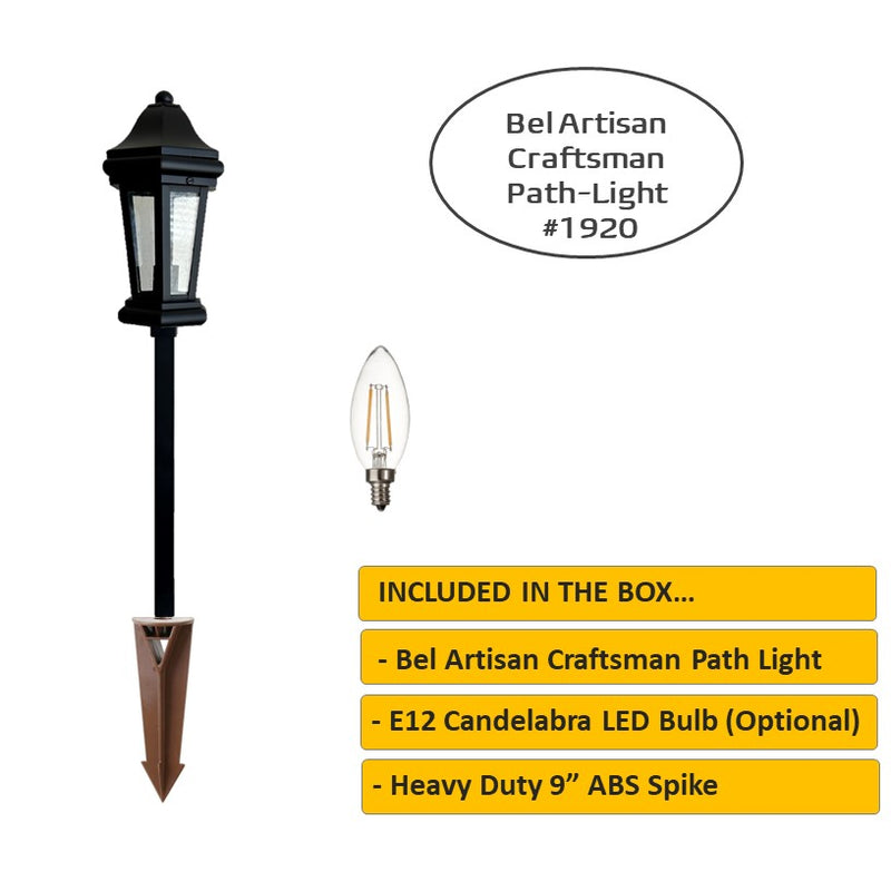BelArtisan Solid Brass Craftsman Lantern Pathway Light