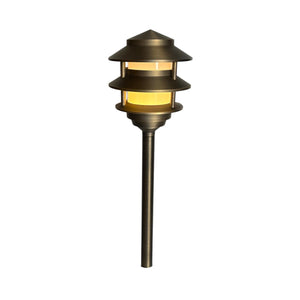 Bougie Cast Brass Pagoda Pathway Light (Black & Antique Bronze)