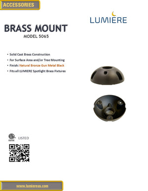 Solid Cast Brass Surface or Tree Mount 1/2"