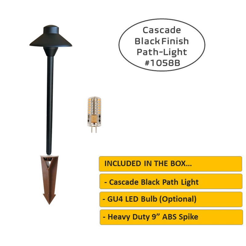 Cascade Solid Cast Brass Pathway Light Gun Metal Black