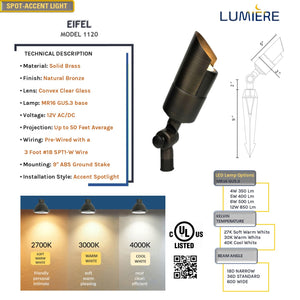Eifel Solid Brass Natural Bronze Spot Light
