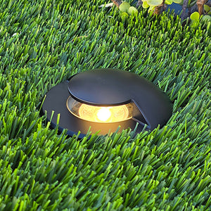 HD Demi Lune Cast Brass Deck Cover In-ground Well Light
