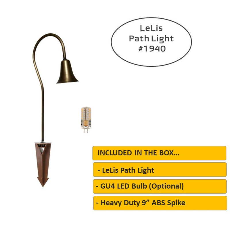 LeLis Solid Brass Garden Pathway Light Natural Bronze