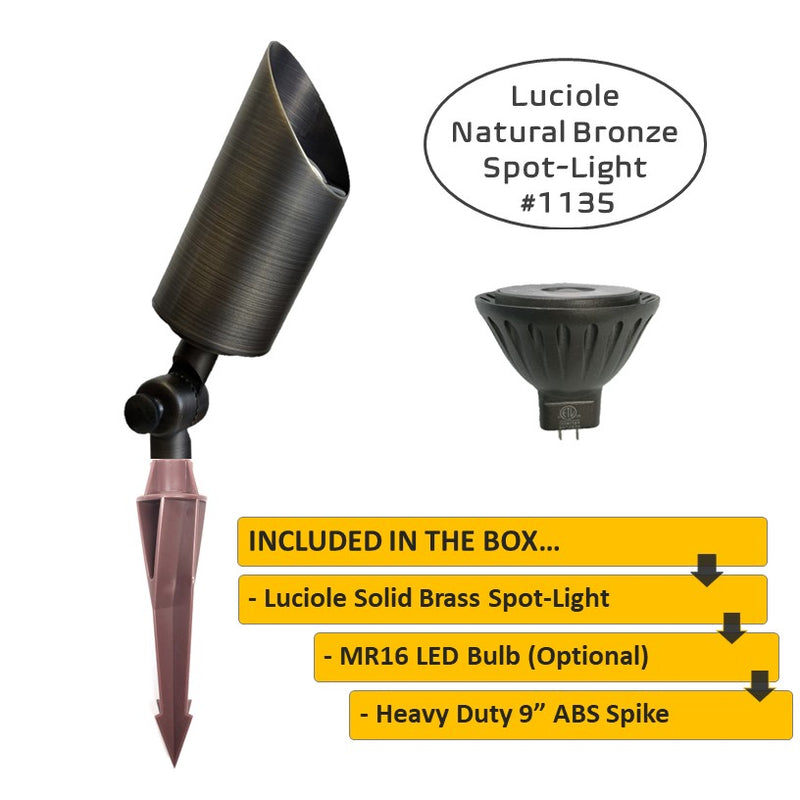 Luciole Solid Cast Brass Directional Spot Light Natural bronze