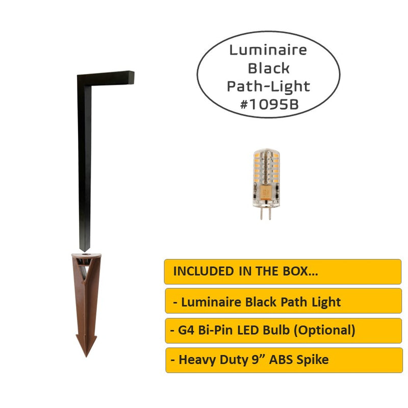 Noir Luminaire Solid Brass Contemporary Pathway Light Gun Metal Black