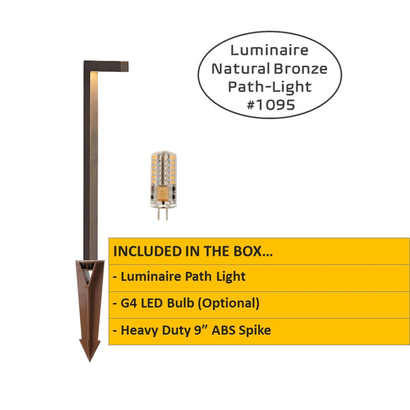 Luminaire Solid Brass Contemporary Pathway Light Natural Bronze