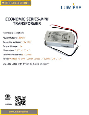 Mini Transformer Economic Series Low Voltage Lighting