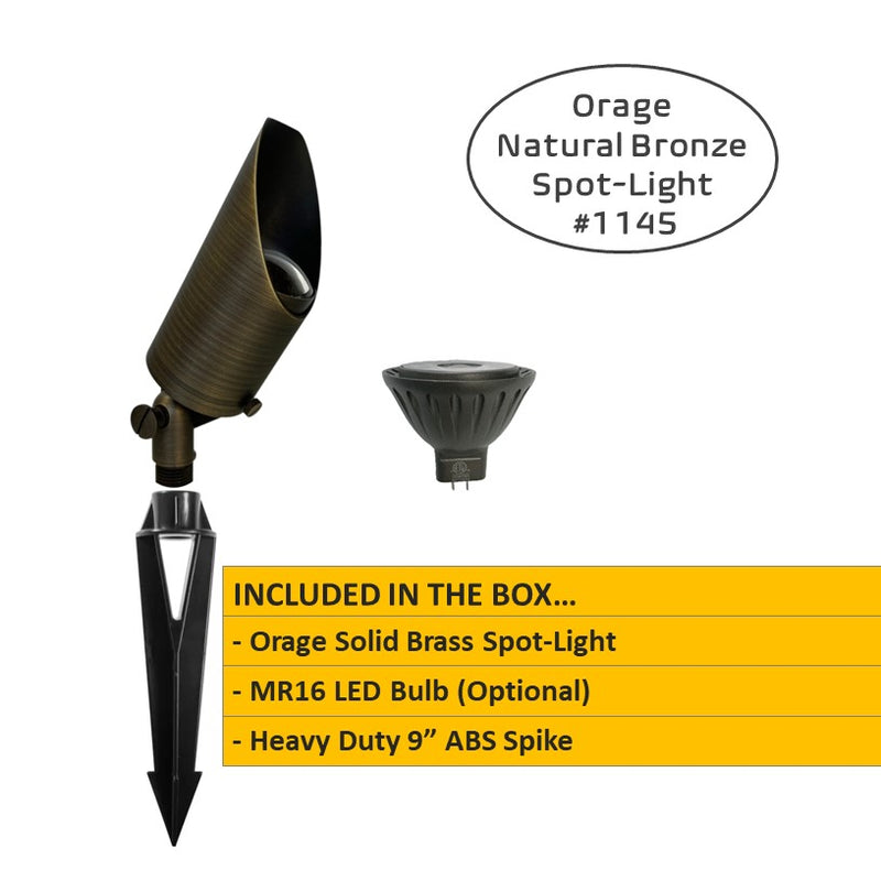 Orage Solid Cast Brass Natural Bronze Directional Spot Light