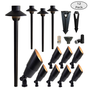 Pack IV - Cast Brass Outdoor Landscape Path & Spot Lighting