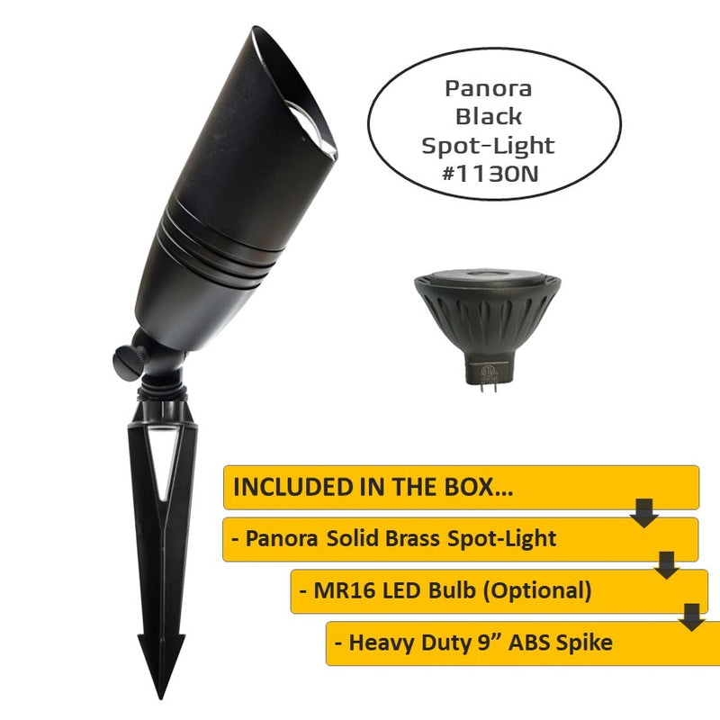 Noir Panora Solid Cast Brass Directional Spot Light Gun Metal Black