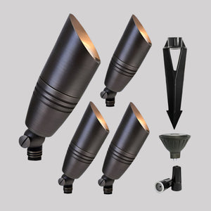 4 Pack Panora Cast Brass Natural Bronze Spot Light