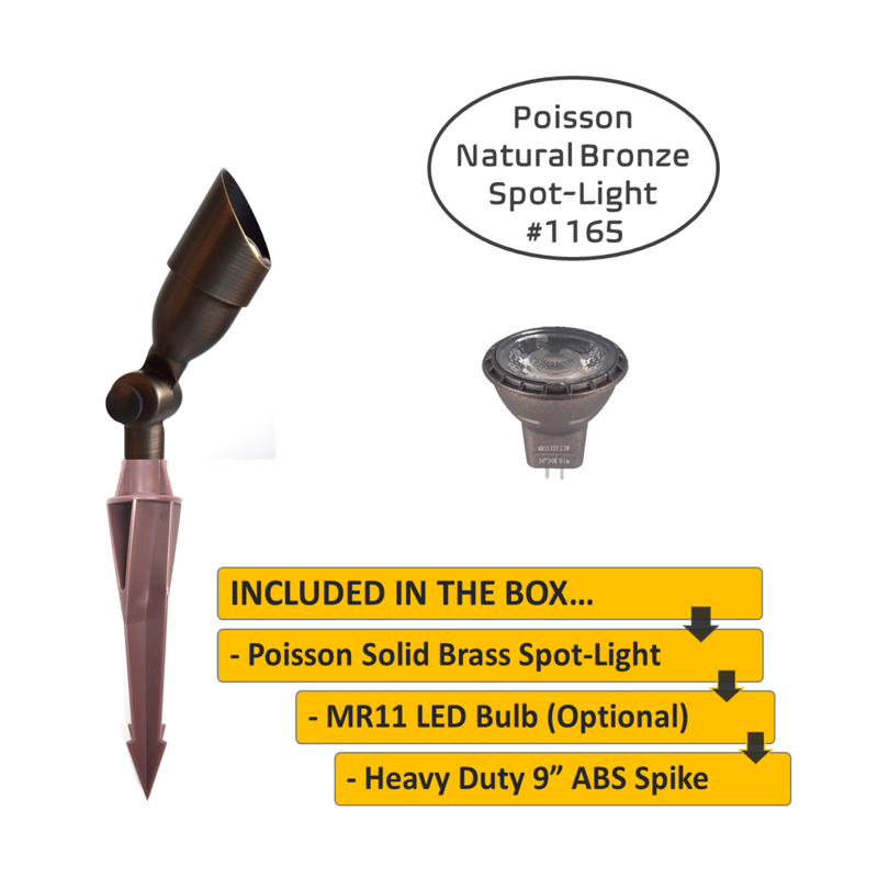 Poisson Solid Cast Brass Directional Mini Spot Light Natural Bronze