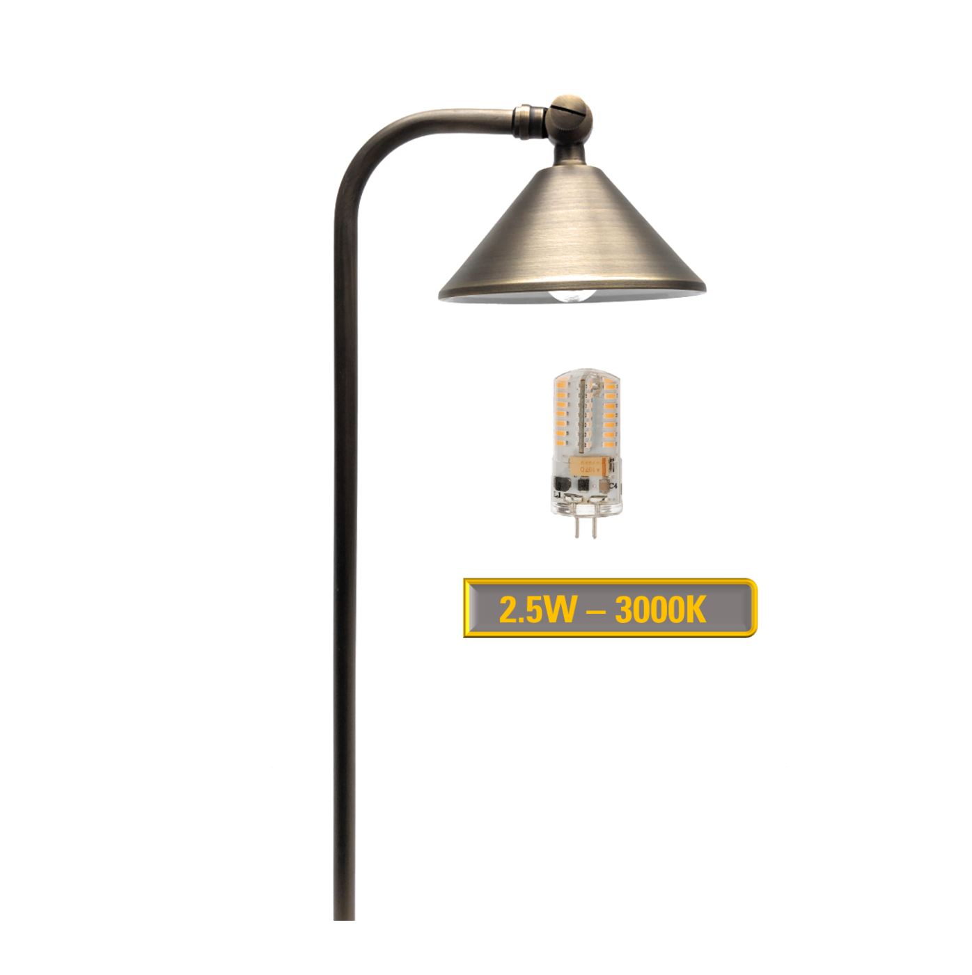 Casquette Solid Brass Directional Path Light - Low Voltage Landscape Lighting - Lumiere Lighting