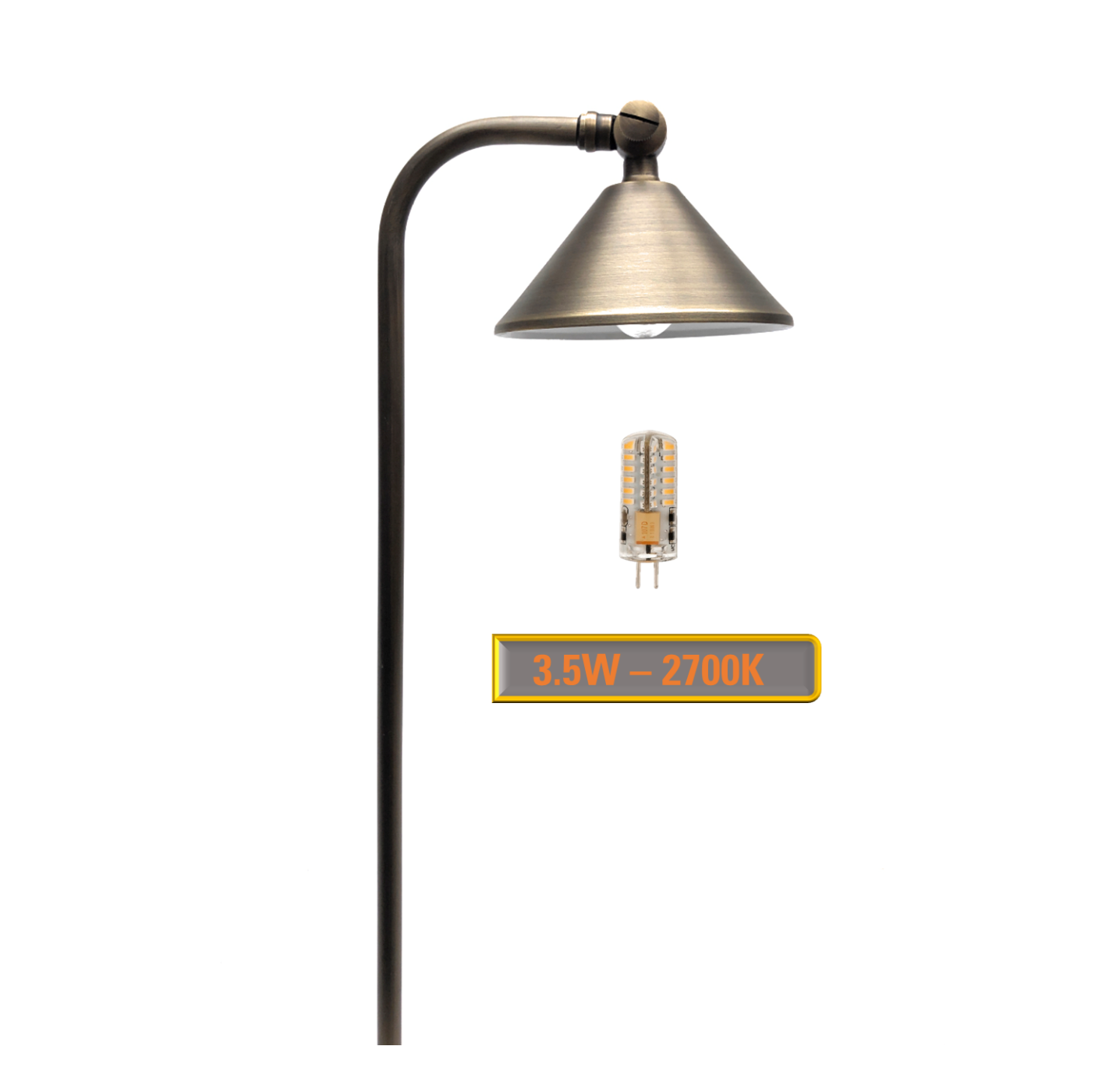Casquette Solid Brass Directional Path Light - Low Voltage Landscape Lighting - Lumiere Lighting