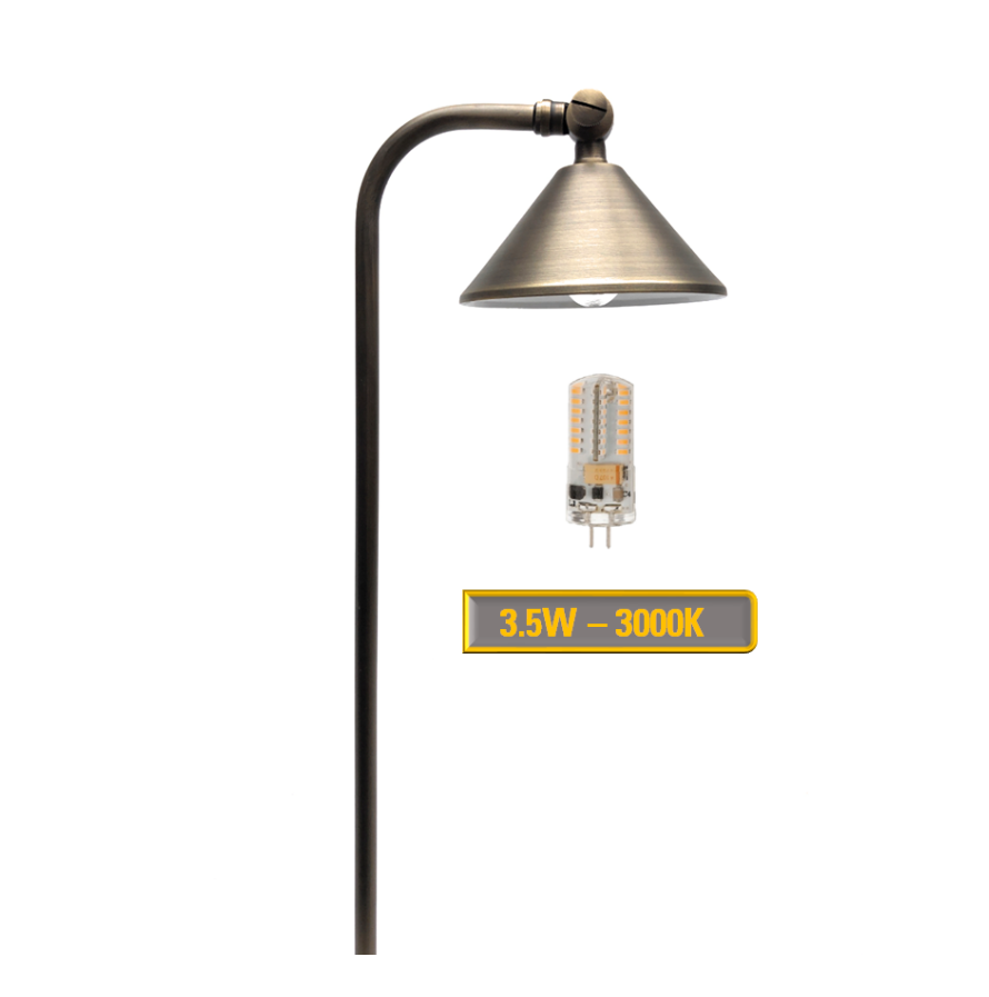 Casquette Solid Brass Directional Path Light - Low Voltage Landscape Lighting - Lumiere Lighting