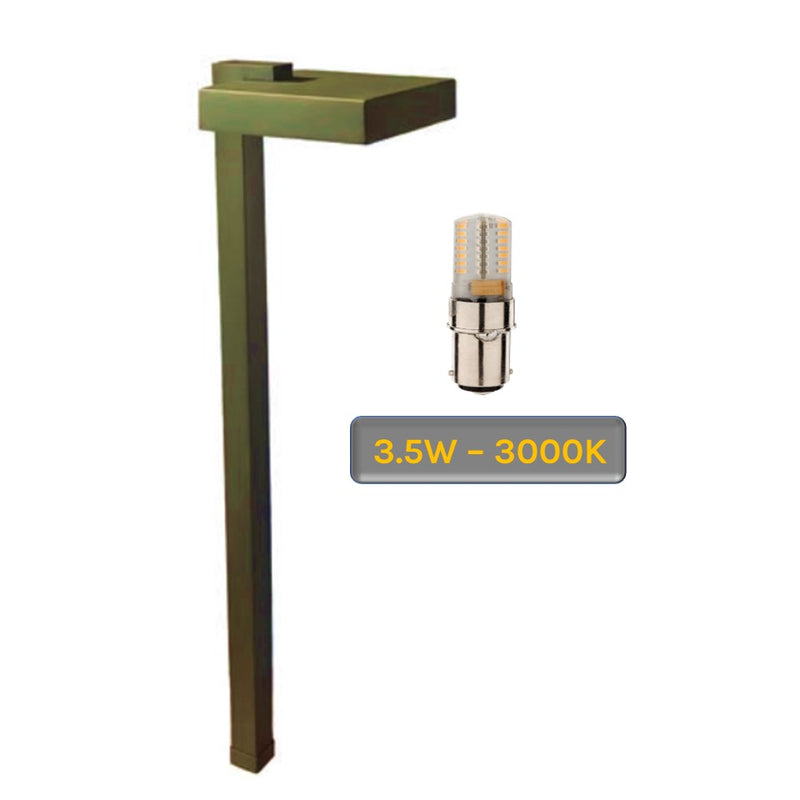 Carre Contemporary Solid Brass Outdoor Path & Area Light - Lumiere Lighting