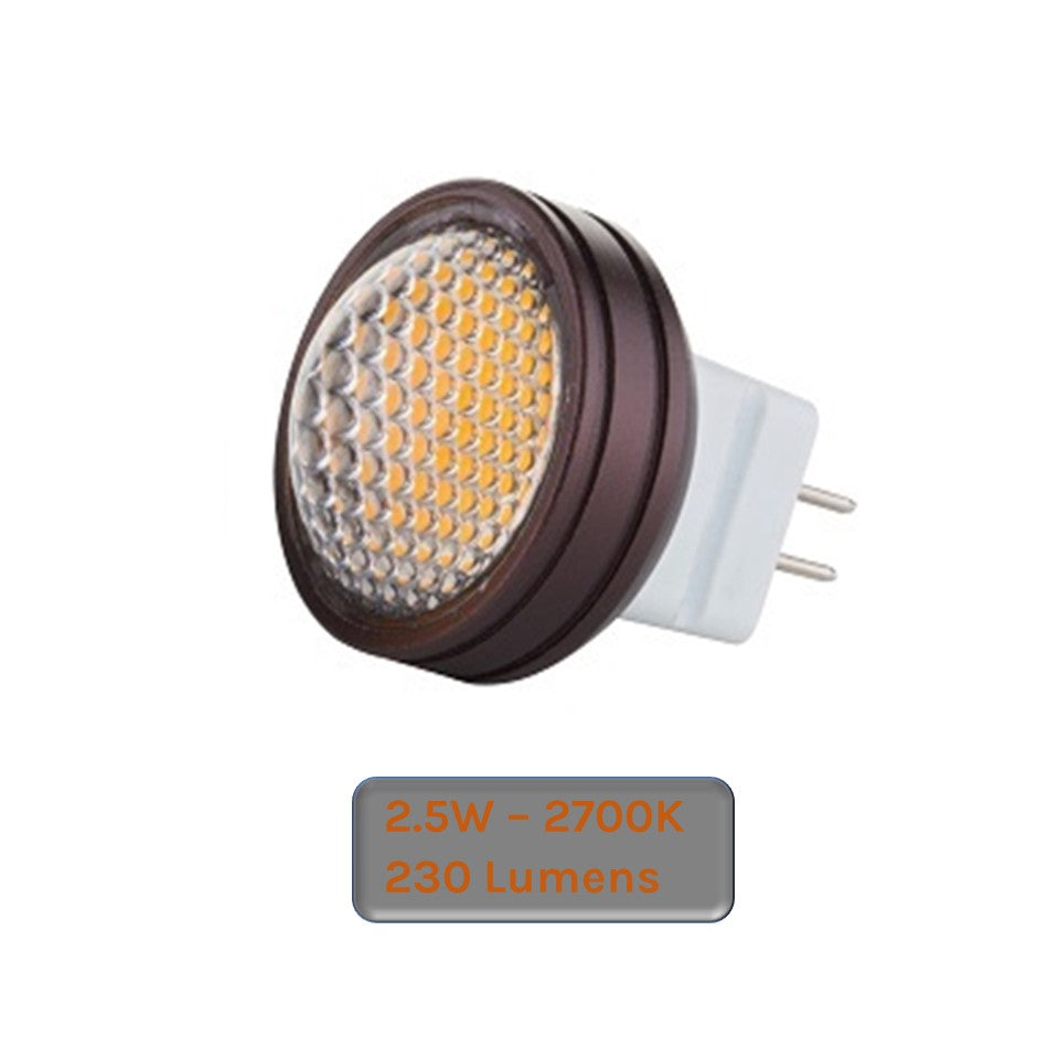 MR8 2.5W LED Bulb 36° Dimmable 12V AC/DC 100 Lumens - 20W Halogen Bulb Replacement - Lumiere Lighting