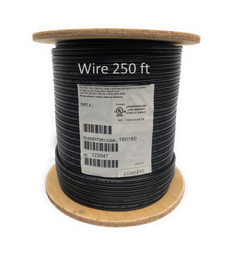 Low Voltage High Quality Copper Wire Cable Direct Burial Outdoor Landscape Lighting 250ft 14/2 AWG - Lumiere Lighting