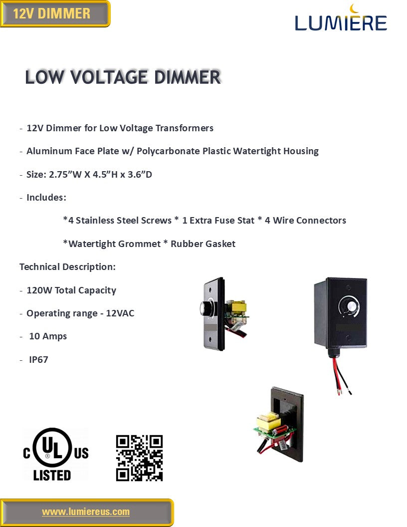 Dimmer for Low Voltage Outdoor Landscape Lighting by Lumiere Lighting