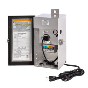 150W Heavy-Duty Stainless Steel Multi-Tap Low Voltage Transformer for Landscape Lighting