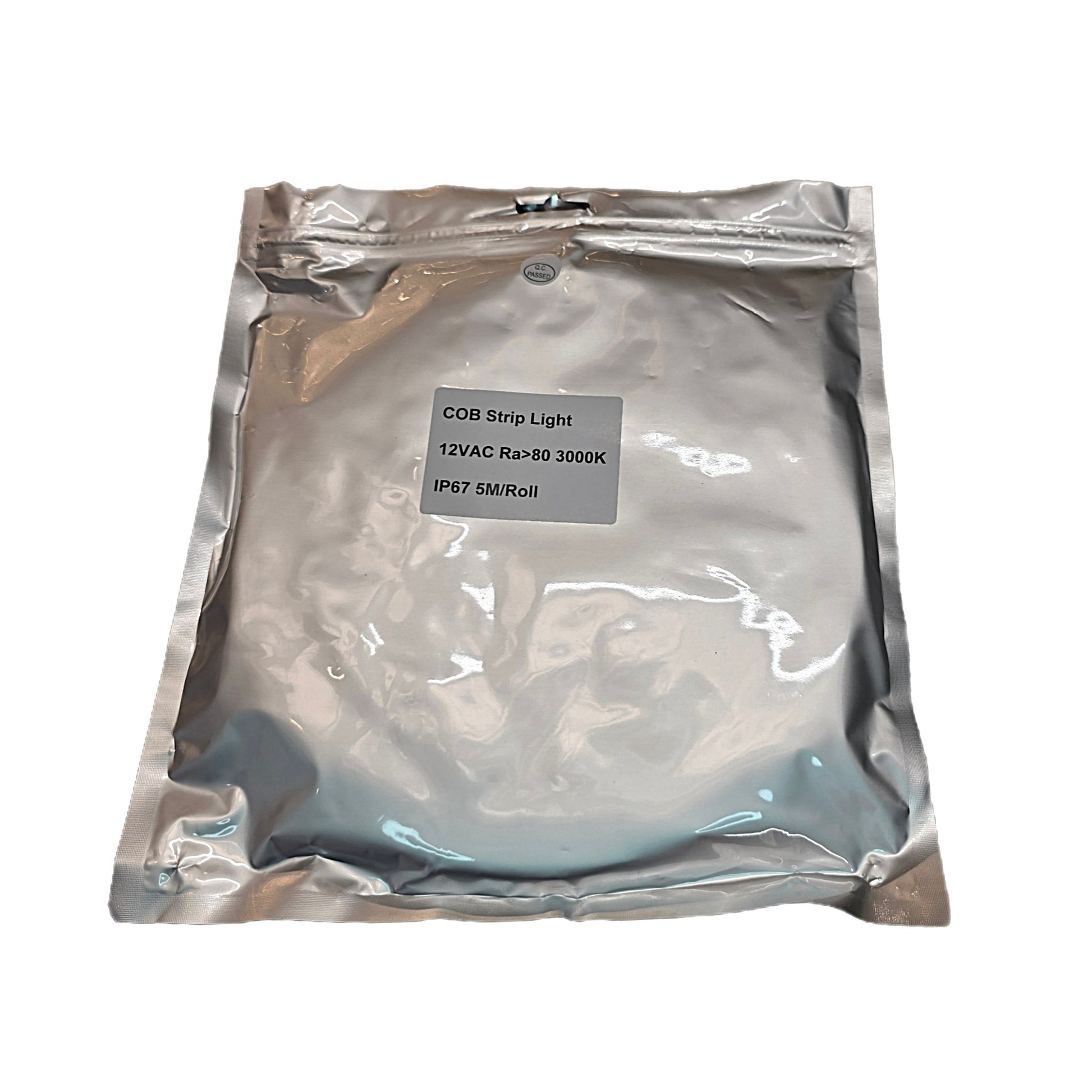 COB Strip Light, 12VAC IP67, 5M/Roll, Ra>80, 3000K outdoor LED tape light.