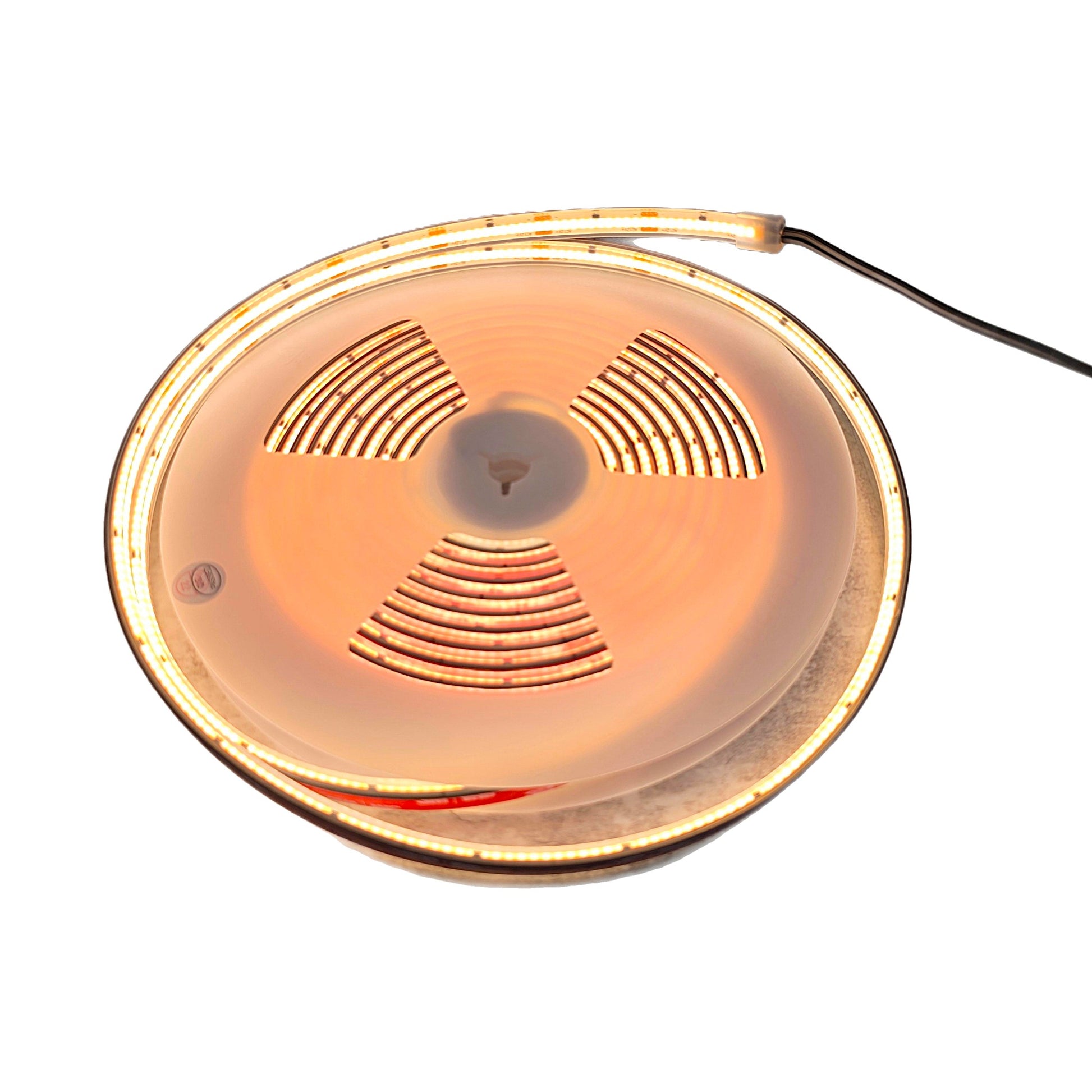 LED COB 12V AC/DC outdoor IP67 strip tape light, 16 ft, warm 2700K-3000K.