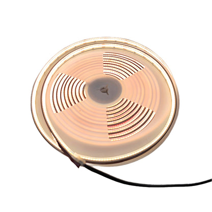 LED COB outdoor strip light, 12V AC/DC, IP67, warm white 2700K-3000K, weatherproof coil.