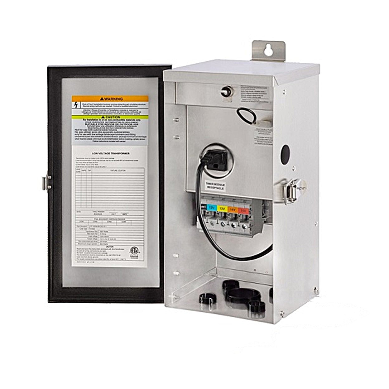 300W Heavy-Duty Stainless Steel Multi-Tap Low Voltage Transformer for Landscape Lighting