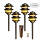4 Pack Bougie Solid Cast Brass Pagoda Pathway Light