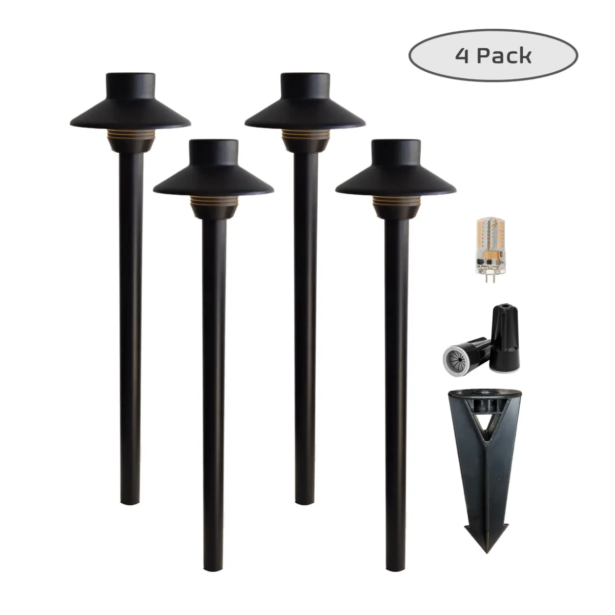 4 Pack Calypso Cast Brass Professional Landscape Pathway Light