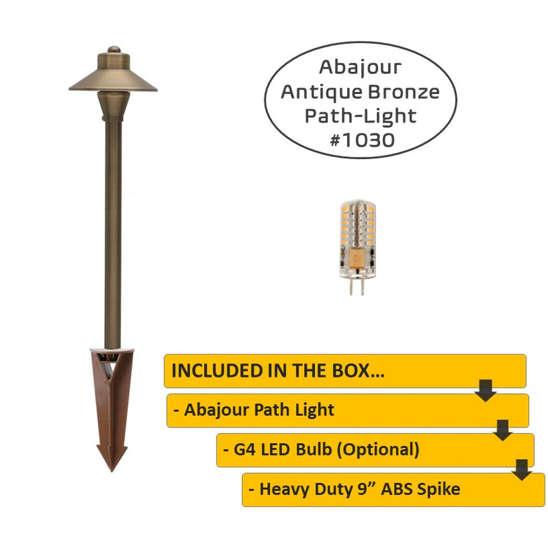 Abajour Solid Brass Pathway Light Antique Bronze