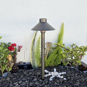 Auvent  Solid Cast Brass Mini Pathway Light Natural Bronze
