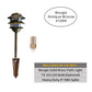 4 Pack Bougie Solid Cast Brass Pagoda Pathway Light