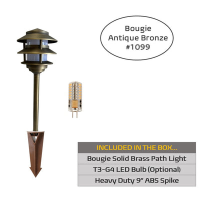 4 Pack Bougie Solid Cast Brass Pagoda Pathway Light by Lumiere Lighting