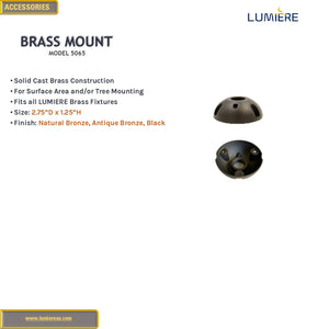 Solid Cast Brass Surface or Tree Mount 1/2"