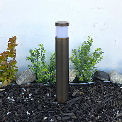 Brilia Cast Brass Natural Bronze Bollard Pathway Light