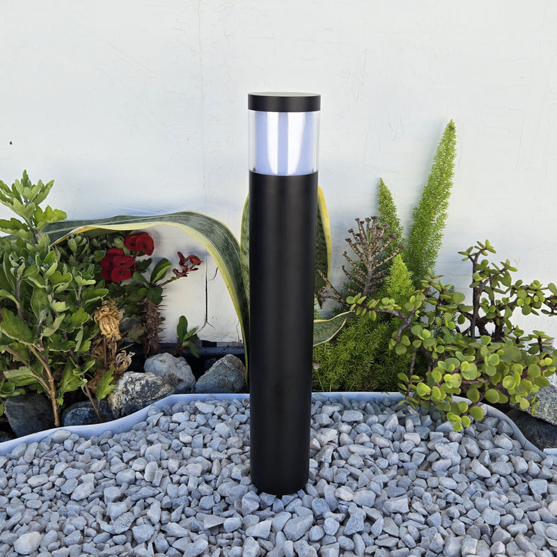 Brilia Cast Brass Bollard Contemporary Pathway Light Gun Metal Black