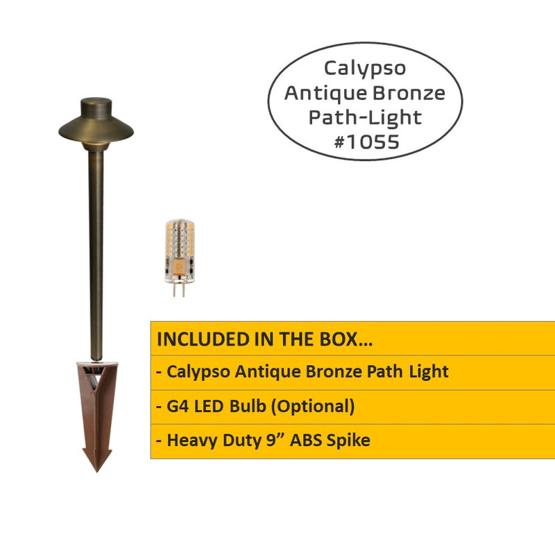 Calypso  Solid Cast Brass Pathway Light Antique Bronze & Dark Bronze
