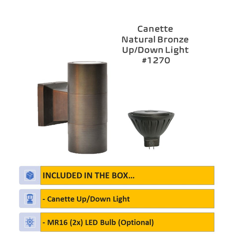 Canette Solid Cast Brass Up & Down Light | Outdoor Landscape Lighting