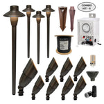 COMBO KIT II - Solid Cast Brass Outdoor Landscape Pathway & Spot Lighting by Lumiere Lighting