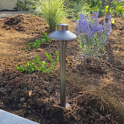 Capuchon Cast Brass Path Light Outdoor Landscape Lighting by Lumiere Lighting