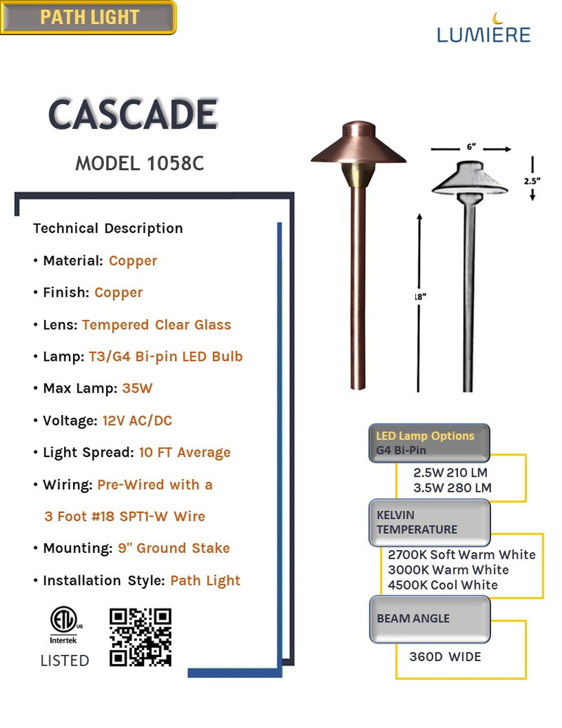 Cascade Natural Copper Pathway Light