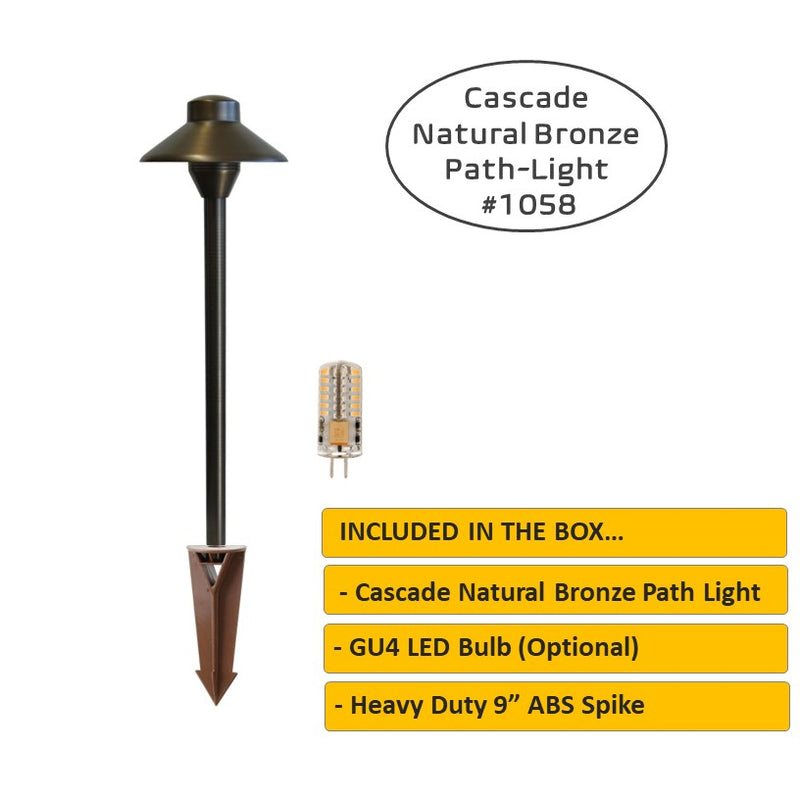 Cascade Solid Cast Brass Pathway Light Natural Bronze