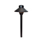 Cascade Cast Brass Path Light outdoor landscape lighting fixture on a post.