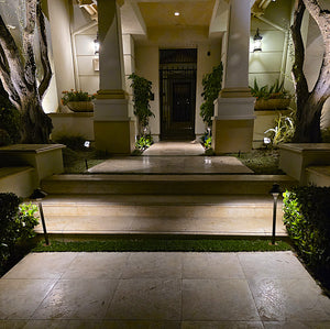Cascade Cast Brass Path Light (Black/Natural Bronze)