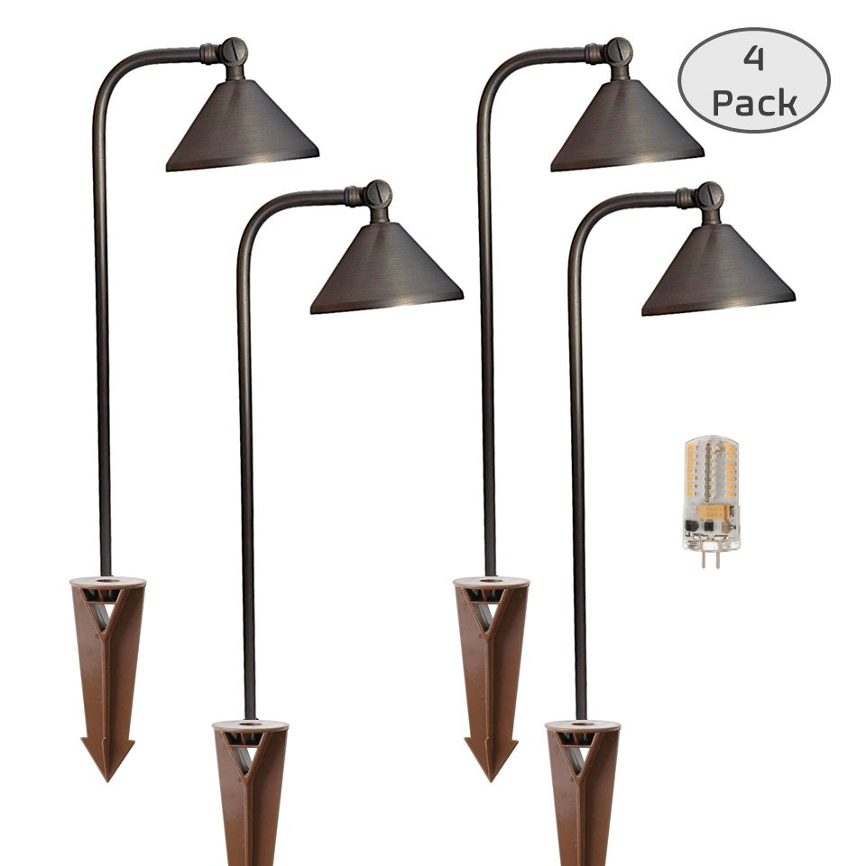 4 Pack Casquette Solid Brass Directional Pathway Light by Lumiere Lighting