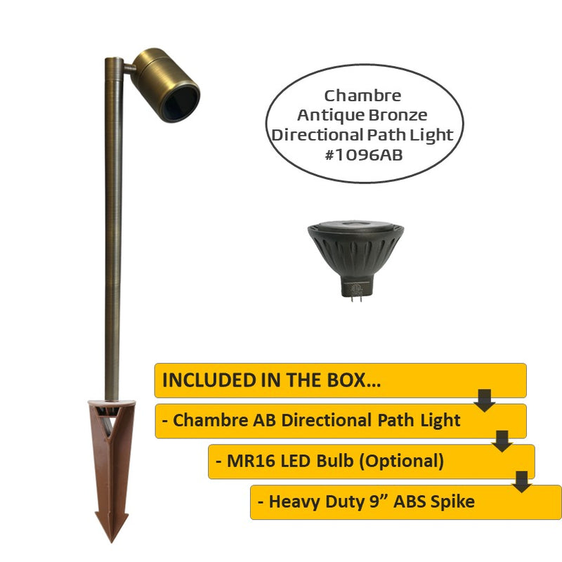 Chambre Solid Brass Adjustable Directional Path Light Antique Bronze