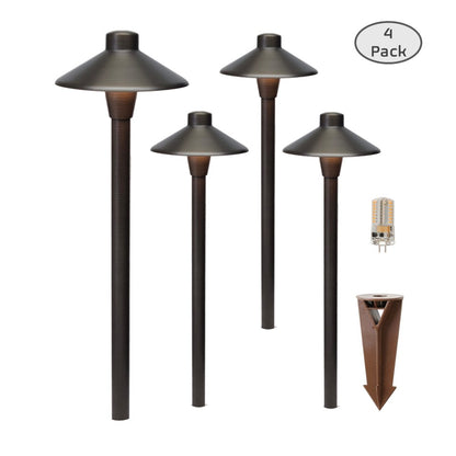 Chapelle 4 Pack Solid Cast Brass Pathway Light - Natural Bronze